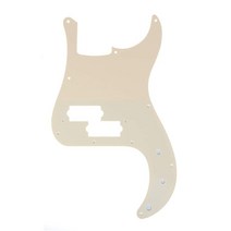 Musiclily 프로 10홀 P 베이스 픽가드 JPN 펜더 일본용 4줄 정밀 베이스 1겹 블랙, 1Ply Cream