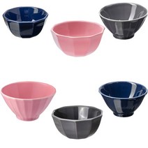 이케아 핑크 블루 그레이 밥공기 국그릇 스트림미그 도자기 그릇, 1개