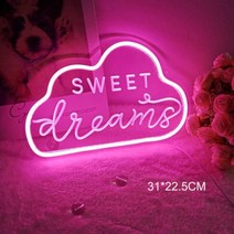 카페 조명 야외 실내 캠핑 딸기 모양 테이블 네온 사인 램프 침대 머리맡 야간 크리스, cloud pink sweet