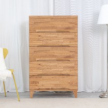 하빈스 루이스 참죽원목 5단 서랍장 800