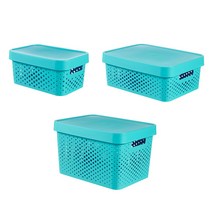 인피니티 수납박스 세트 4.5L+11L+17L 뚜껑 포함 블루 바구니 서랍장 옷정리 리빙박스 코스트코, 상세페이지 참조