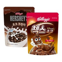 켈로그 초코 2종 시리얼(허쉬초코크런치500g+오곡첵스초코570g), 1개