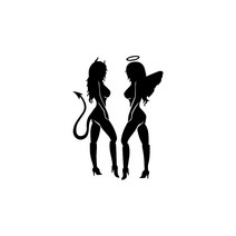 자동차포인트 00063악마천사 튜닝스티커(S), 카본