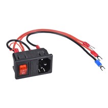 Haomenyi 퓨즈 적합한 3D 프린터 DIY (랜덤 컬러 케이블)로 220V / 110V 15A 남성 콘센트 모듈 전원 스위치