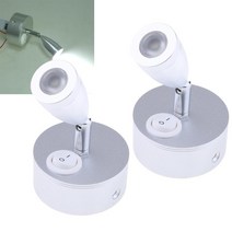 관절 조명 LED 독서 조명 3W 12V 조절 가능한 조인트 벽 마운트 침대 램프 실버 2 개, 한개옵션0