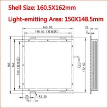 24V 머신 비전 검사 LED 백라이트 감지 및 인식 백 램프, 150mmX150mm_Red Light