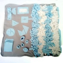 강아지노즈워크 노즈워크장난감 펫토이 반려동물 스니핑 훈련 담요 개 스너플 매트 탈착식 양털 패드 스트레스 해소 코 작업 퍼즐 반려동물 장난감, S, 파란