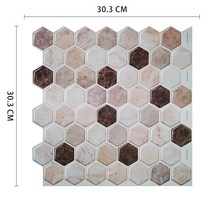 폴리싱타일 Self Adhesive Kitchen Waterproof Vinyl Mosaic Peel and Stick backsplash Wall Sticker Tiles, [02] 10pieces, [17] MSHB515