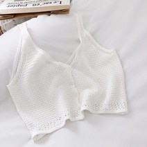 2021 여름 여성복 니트 조끼 Cami 여성용 Y2k 패션 민소매 티셔츠 빈티지 Camisole 길거리 여성용 상의