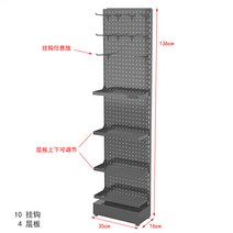 약국 매대 가판대 행사매대 선반 카운터앞 수납 매점, 35 와이드 블랙 4매 레이어드 + 10개 걸이, 1개