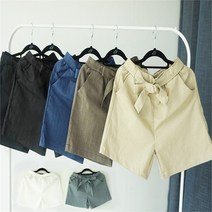 제니유 마쉬 면 마 린넨 4부 밴딩 여성반바지 9color + 벨트