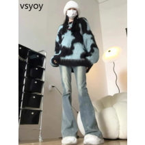 vsyoy 가을과 겨울 부드러운 한국 스타일 우유 사랑스러운 부드러운 왁스 니트 카디건 스웨터 여성 디자인 감각