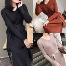 이지핏 하객룩 연말모임 파티 데이트 허리끝 골지 롱 원피스 슬림핏 루즈핏 dress home party