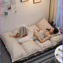 2인용 패브릭 각도조절 좌식 쇼파 베드 + 쿠션2개 증정, 레드