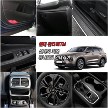 JS automotive 현대 싼타페TM 차량전용 실내외 카본튜닝 몰딩 가드 자동차 인테리어 용품 도어커버 글로브박스 도어스텝, 선택16_컵홀더패널_블랙카본