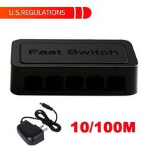 네트워크 모니터링 테스트기 5 포트 10/100/1000Mbps 기가비트 네트워크 스위치 이더넷 스마트 스위처 LAN 스위칭 고성능 RJ45 허브 인터넷 분배기, [03] Black US Plug