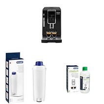 DeLonghi Dinamica ECAM 커피 머신| 정수 필터 + EcoDecalk 디스케일러가 있는 모든 DeLonghi 전자동 커피 머신용 액세서리 | 4가지 석회질 제거 과정을 위한 범용 석회질 제거제 은색, 검은 색, 세트에 정수 필터와 번들