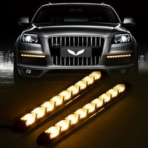 비상 자동차 LED 방향지시등 깜빡이등 턴시그널 12LED(블랙 화이트), 단품