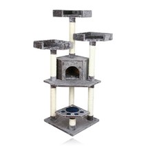 레츠펫 패밀리 5단 캣타워 LP-007 높이125cm 넓이70cm 스크래쳐 고양이집 중형 놀이터 하우스 국민캣타워, 1개