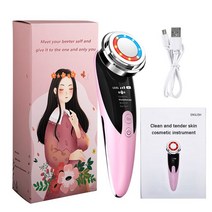 뷰티디바이스다기능 뷰티 디바이스 Led 초음파 클리닝 스킨 리주버네이션 머신 라이트 테라피 페이스 리프, 02 pink with box