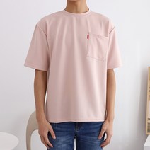 더베이직샵 링클프리 포켓 라운드 오버핏 무지 반팔 티셔츠 5컬러