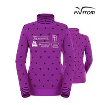 팬텀 골프 fantom여성 울오버 패턴 하이넥 방풍 스웨터 F22184SN166_VO, 90, VO