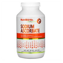 NutriBiotic Sodium Ascorbate 뉴트리바이오틱 아스코르브산나트륨 비타민C 파우더 분말 16oz(454g), 1, 1개