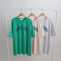 바이오워싱 세인트 클럽 오버핏 박스 반팔티