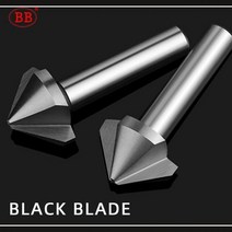 스텐기리 드릴날 BB 90 도 카운터 싱크 HSS 모따기 금속 밀링 공구 1 3 플루트 커터 드-듀링 오리피스 로즈 코브 드릴 150500, CHINA, 5PCS, 라운드 + 1 Flute+BLACK-BLADE 1PCS