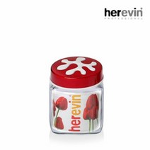 헤르빈 herevin (헤르빈) 퍼즐 정사각 유리 밀폐용기 - 레드 1.5