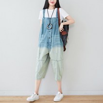 빈티지 오브제 Summer 2022 New Personalized Wash Jeans Capri Gradient Large Size Loose
