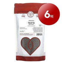 리암마켓 Pure Indian Foods 퓨어 인디안 푸드 오가닉 툴시 차 홀리 바질 허브 티 156g 1팩, 6팩