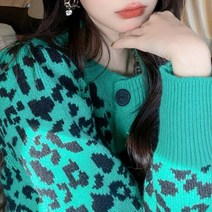 셀러허브(제화) 유니크 호피 니트 가디건