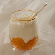 플리츠 골드라인 볼록이 유리컵, 1개