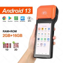 바코드무선리더기 QR 블루투스 스캐너 4G 무선 와이파이 휴대용 PDA 프린터 안드로이드 81 13 POS 터미널 터치 스크린 내장 2D 바코드 스캐너 NFC 카드 리더 신제품, 4G Android 13 NFC 2D_미국