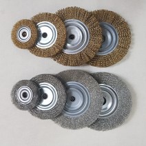 녹제거 철 와이어 브러쉬 평 공업용 산업용 탁상용 그라인더 휠 스텐 원형 브러쉬 브러시, 철 4인치 내경16mm