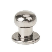 라운드리벳 둥근머리리벳 나사형 리벳 가죽공예 단추 벨트 파우치 부자재 4x8 mm, 블랙, 1개