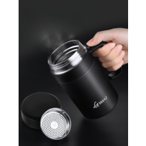 보온 보냉 컵 물병 텀블러 머그컵 스테인레스 손잡이, 핸들블랙520ml+스트레이트블랙500ml