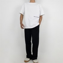 [582] 사이드 글자 자수 반팔티 [화이트 그레이 블랙/L-XL]