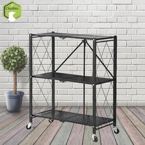 차비츠토어 다용도실 선반 다용도 접이식 철제 선반 폴딩 3단 선반 랙, 접이식선반 3단 백색