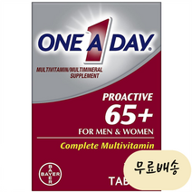 바이엘 원어데이 65+ 실버 시니어 어르신 멀티 종합 비타민 150정 BAYER One a Day Proactive 65+ Multivitamins for Men and Women, 1개, 150개