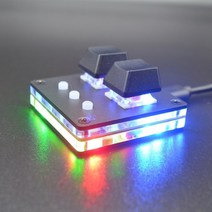 단축키 미니 프로그래밍 매크로 키보드 rgb 2key 복사 붙여넣기 포토샵 게임 키패드 usb 핫스왑 기계식 키보드 macropad keycap, 검은색, 흰색 스위치