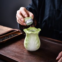 저장항아리 장독대뚜껑 미니옹기 저장용기 항아리 장독 크리 에이 티브 차 냄비 밀봉 편리한 호박 가지 피망 장수 복숭아 작은 귀여운, 풍요와 활력 - 배추양념항아리