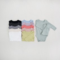 아바마 아기 모달 바디슈트 세트