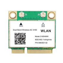 듀얼 밴드 인텔 3165HMW 인텔 3165AC 3165 미니 PCI-E 802.11ac WiFi WLAN 카드 Windows/Linux 용 433Mbps, 01 3165HMW