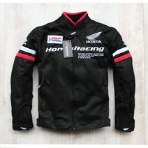 HONDA 여름 바이크 남성용 오토바이 얇은 레이싱 슈트 낙하 방지 의류 메쉬 통기성, 블랙(메쉬)