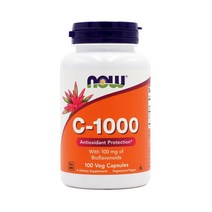 Now Foods 비타민 C 1000 바이오플라보노이드 100 mg 100 베지 캡슐, 1개, 100개입, 100알개