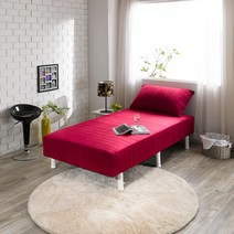 브라보가구 쇼파&침대 단면매트리스 침대, 와인(벨로아)