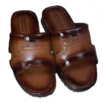 슬리퍼마트 통가죽 A1 남성 슬리퍼 브라운