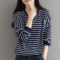 뉴욕멋쟁이 세라픽 여성 스트라이프티셔츠